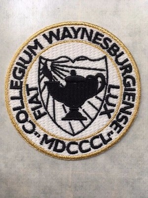 Waynesburg University  patch 3" diameter fully embroidered patch waynesburg