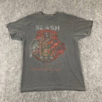 Slash Band T Shirt Mens Medium M Gray Apocolyptic Love Retro Heavy Metal Rock