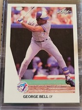Rare ERROR 1990 Leaf George Bell #185 MISSING SILVER BORDER