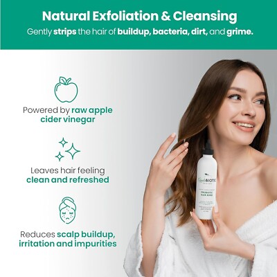 APPLE CIDER VINEGAR HAIR RINSE WITH GREEN TEA, SCALP CLEANSER RINSE FOR BUILD UP