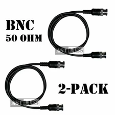 [2-pack] BNC Jumper Patch Coaxial Cable 50 ohm 3 feet (#990-007Q2)