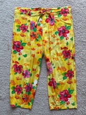 Vintage Jams World Hawaii Crop Capri Pants Size S Rayon Beach Cruise MINO