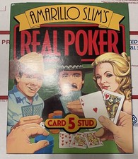 Vintage 1989 Amarillo Slim's Real Poker 5 Card Stud IBM PC Game 5.25" Disk NOS
