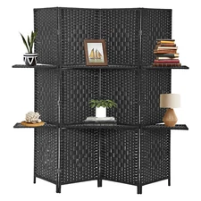 4 Panel Room Divider Room Screen Wooden Screen Folding Portable Partition Screen