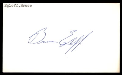 Bruce Egloff Baseball Signed Index Card Auto Autograph (no COA) *e1