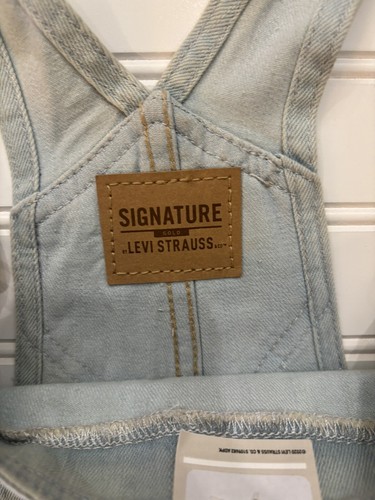 Levis Girls Denim Shortalls Jean Shorts Overalls Distressed Size L - Picture 2 of 10