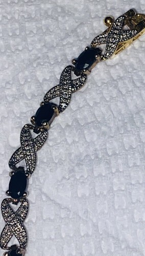 DBJ  Gold Vermeil over Sterling Silver 925 and Black Onyx W/ 2 Closures 7.5” lg - Picture 3 of 11