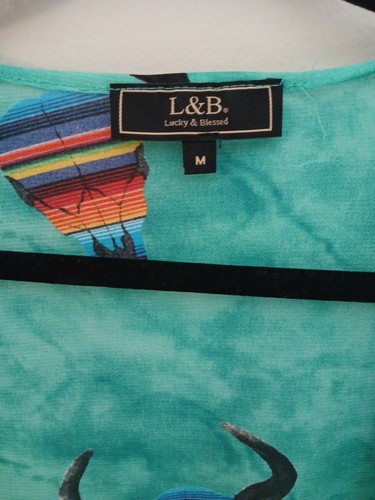 Lucky And Blessed Kimono Damen Gr. M Southwestern Steer Türkis Wüste EUC - Bild 4 von 14
