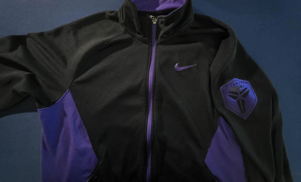 Chaqueta Nike Para Hombre Grande Negra Púrpura Dri Fit Logo Kobe Cremallera Completa Camiseta de Pista Foto 2 de 4