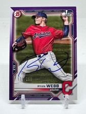 2021 Bowman Draft BD-57 Ryan Webb Purple /250 MLB SIGNED Baseball Card