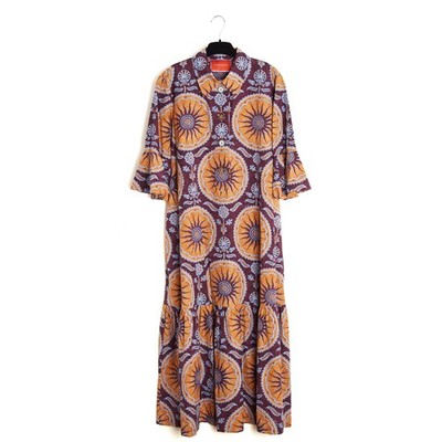 La Double J Langes Kleid Artemis FR40 Rüschen Popeline Maxikleid UK12 US10 L