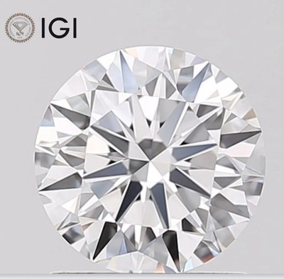 IGI Certified Lab Grown CVD Diamond Round Cut 0.48 Ct D Color VS1 Clarity Stone