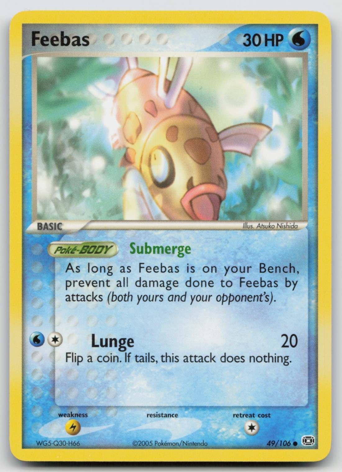 Pokemon Card Feebas Common Emerald 49/106