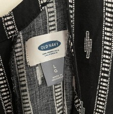 Old Navy Women's Long Dress, Large, Sleeveless, Black & White, Exotic/Beach Vibe