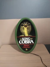 Vintage 1986 King Cobra Malt Liquor Light-Up Sign w/ Shimmer Effect