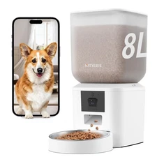 Automatic Dog & Cat Feeder with Camera & WiFi – 8L/34 Cups, 1080P Night Visio...