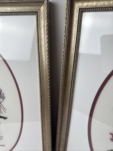 Vtg Large Hummingbird Flowers Needlepoint Embroidery Framed Art 20x15" (2) - Picture 10 of 14