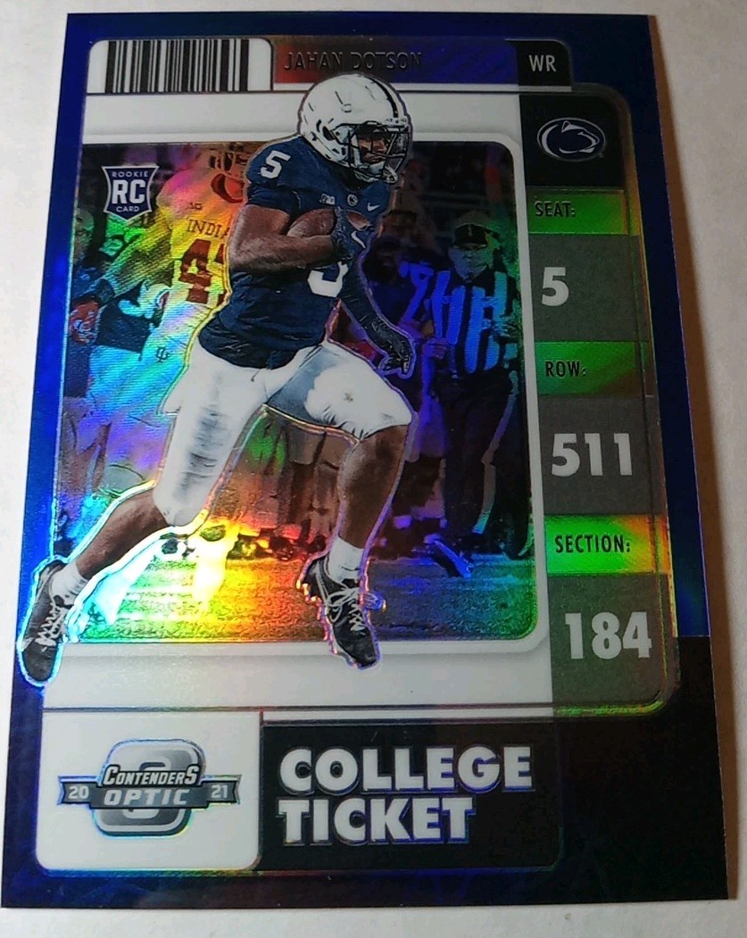 2022 Panini Contenders Optic College Ticket #14 Jahan Dotson Blue Prizm 81/99