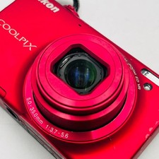 Nikon COOLPIX S6100 Red Digital Camera 16.0MP 7x Zoom ISO 80 - 3200 HD movie