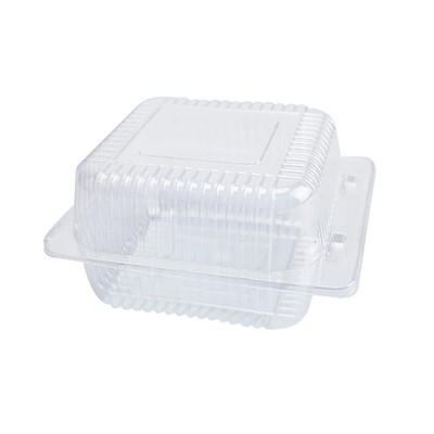 MR.FOAM Clear Square Plastic Hinged Food Containers, 50PC Cake Slice Containe...