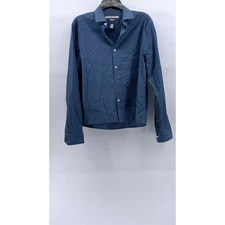 PERRY ELLIS PORTFOLIO Men's Blue Striped Slim-Fit Button-Up Shirt SZ 15.5