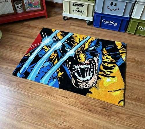 Marvel X-Men WOLVERINE Comic book Custom Handmade Acrylic Tufted Rug ...