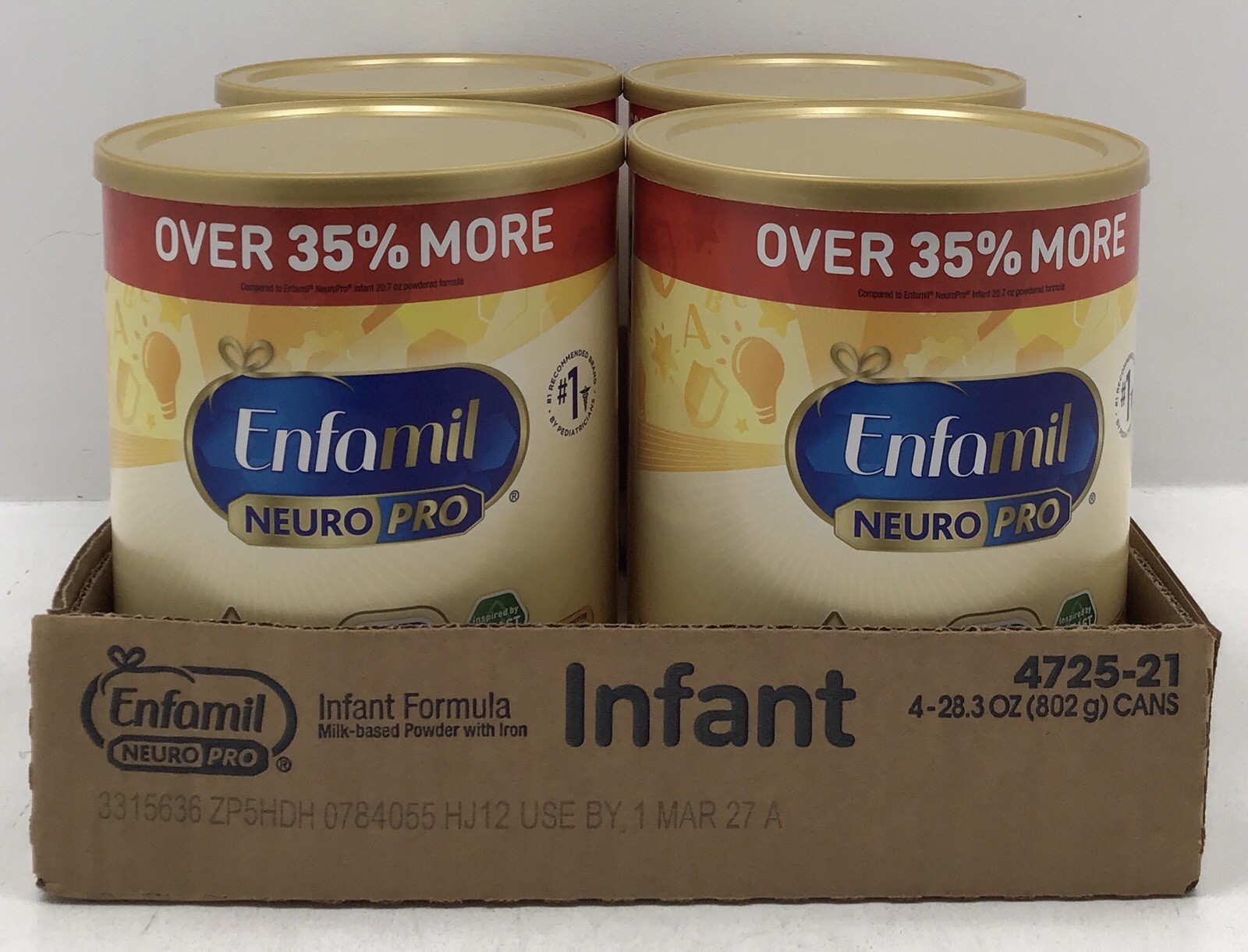Enfamil NeuroPro Infant Formula 4 (28.3oz) Cans EXP 03/2027