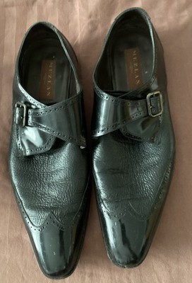 Mezlan Senator Black Oxford Deerskin Buckle Strap Man s Dress Shoes Size 14M