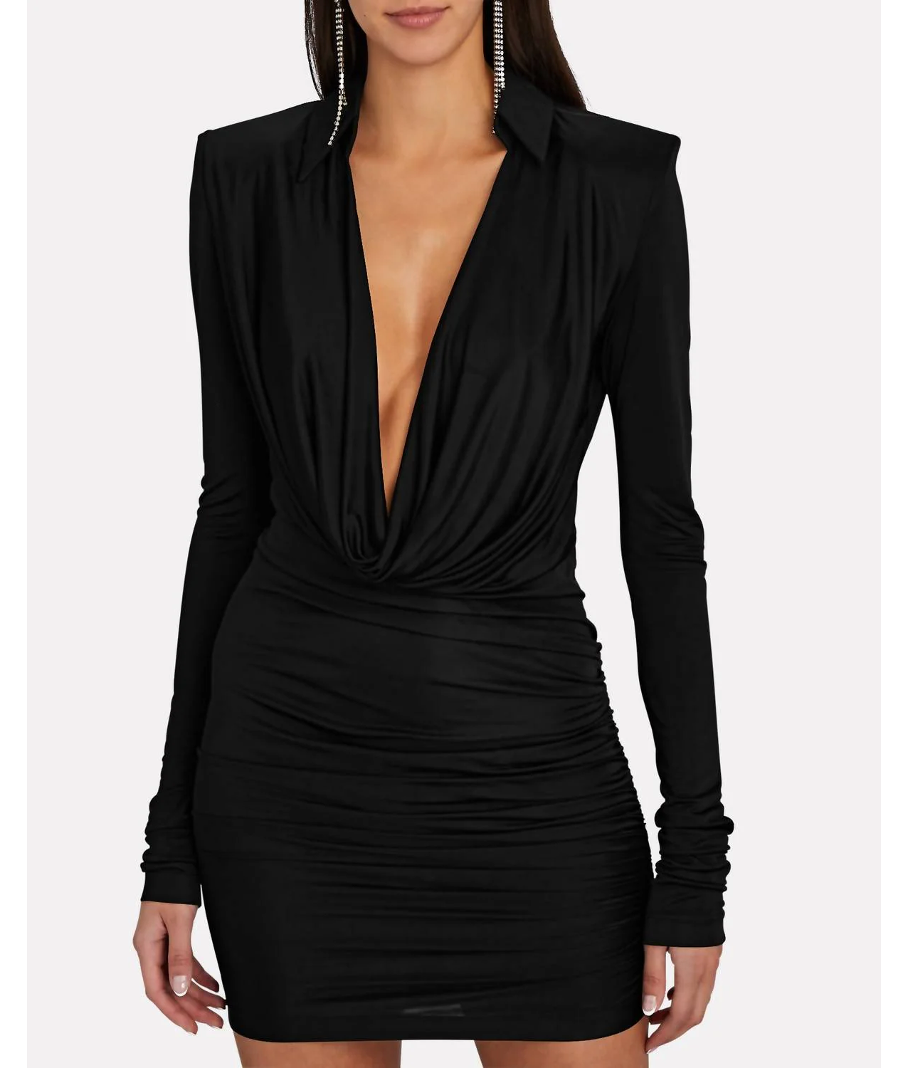 GAUGE81 Utena Black Cowl-Neck Mini Dress Size L $495 NWT