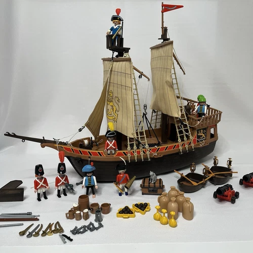 Playmobil 3750 Pirate Ship | Vintage 1970s | Incomplete | Repairs | AS-IS Parts