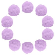 10Pcs 2 Inch Faux Fur Pom Pom Balls Light Purple Faux Fur Pom Poms for Hats