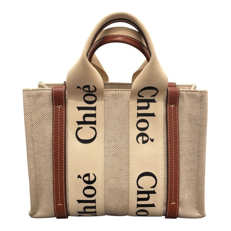 Chloe Woody Small Canvas Tote Bag in Brown #3375
