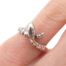 925 Sterling Silver Vintage Snake Oxidized Ring Size 4