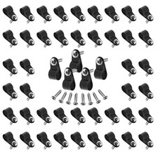 60Pcs 1/2 Inch Nylon Cable Clamps, R-Type Wire Cable Clips with M4 Screws, Screw