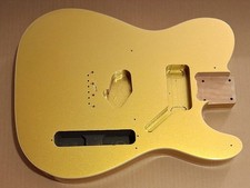 Tele custom style guitar body gold metallic double bound binding