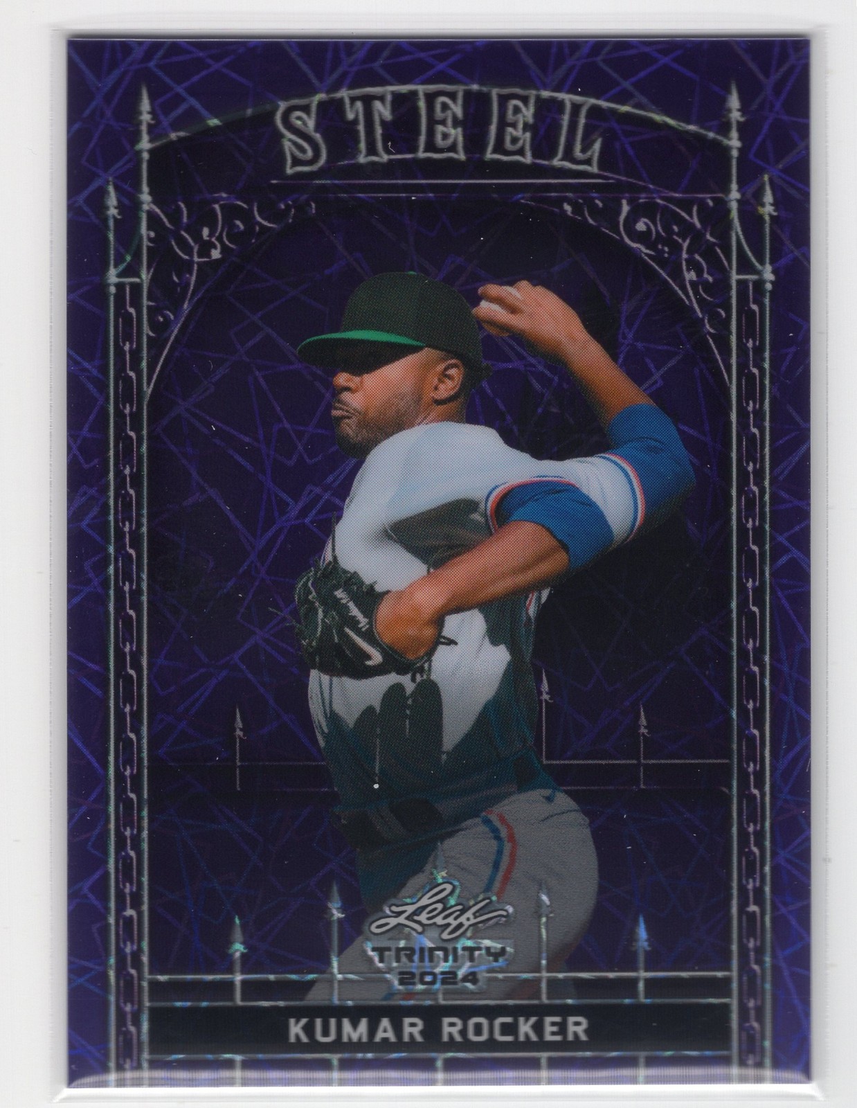 Kumar Rocker 2024 Leaf Trinity Mega Box #S-63 Steel Lazer Foil Purple