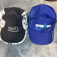 BOCO Gear 5 Panel Hat Ironman Triathalon 70.3 Coeur D'alene  Black White Splat
