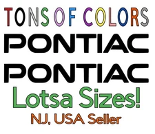 TWO Die Cut Pontiac Die Cut Vinyl Decals Trans Am Bonneville Firebird LeMans GTO