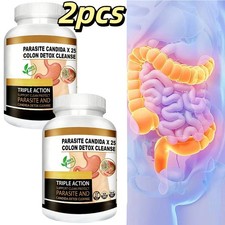 1PCS Colon Detox Cleanse Parasite Candida 100 Capsules Natural Herbal Supplement