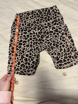 Size L Leopard Print Biker Shorts with Pockets for Women | eBay