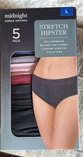 Carole Hochman Women's 5-Pack Full Coverage Stretch Hipster, Multicolor, L