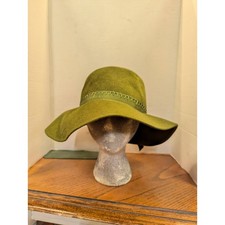 Ritz Henry Pollak New York Vintage Green 100 Wool Hat Floppy Medium Wide Brim