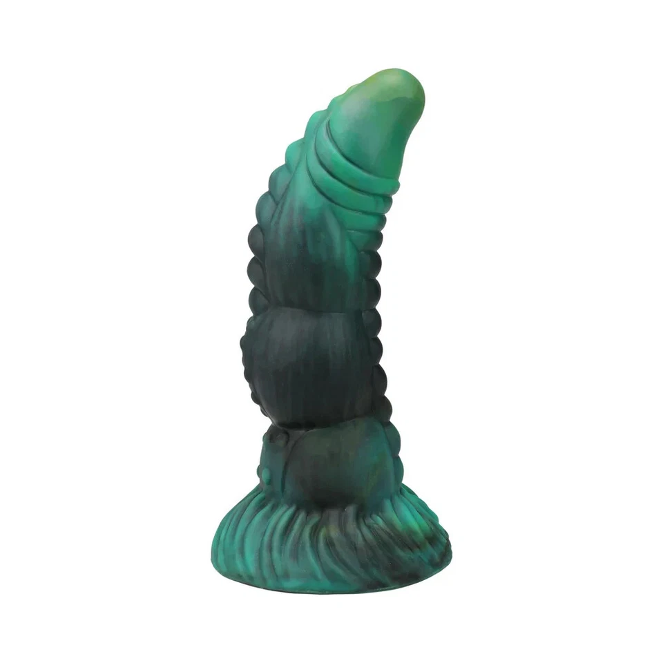 Vac U Lock Fantasy Green Serpent Alien Creature Silicone Dildo Dong - Image 4 of 4