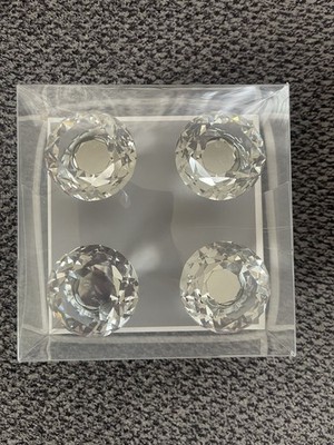 Elegant Crystal Knobs For Drawers Cabinet 4 Piece - Polished Diamond Design
