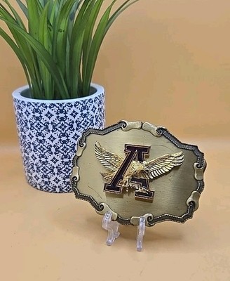 Vintage 1978 Anheuser-Busch A & Eagle Logo Brass Belt Buckle By Raintree 