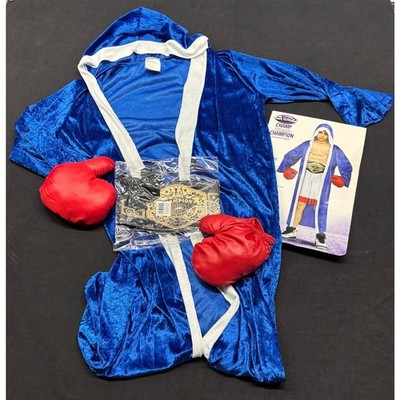 Boxer Costume Kids Fun World Champ Boxing Robe Gloves Belt Halloween Large