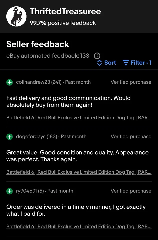 Battlefield 6 - Red Bull BF6 Code Exclusive Limited Edition Dog Tag + Double XP - Image 3 of 3