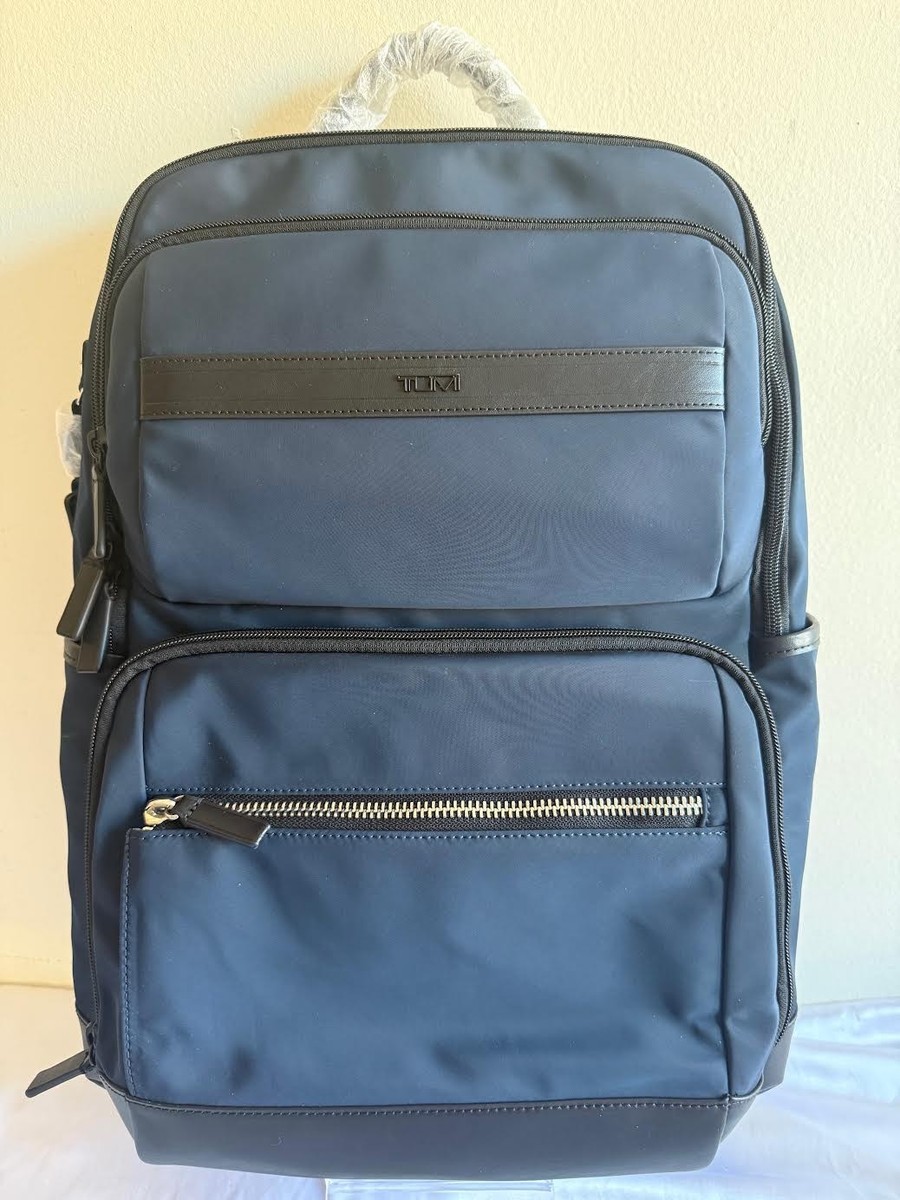 $575 Tumi LINKS Smooth Polyester 17.75” Laptop Backpack NAVY BLUE