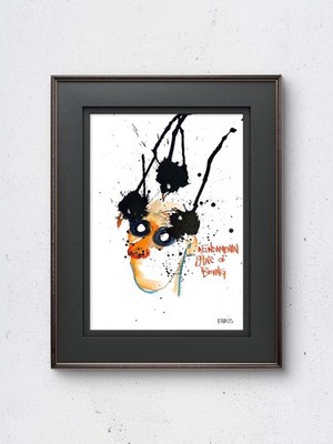Original Ink Portrait Painting A4 Mixed Media Neo-Expressionism Signed COA #6