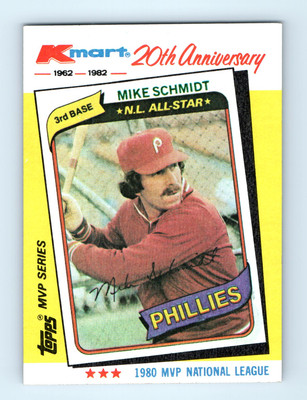 1982 Topps Kmart 20th Anniversary AL & NL MVP's #39 Mike Schmidt